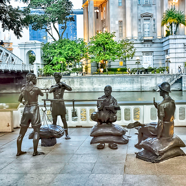 A great emporium sculpture, singapore river, learning journey singapore